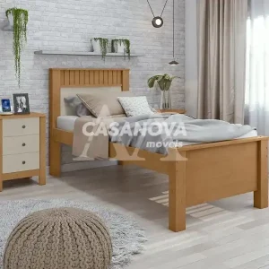 CAMA LOPAS SOLTEIRO ATHENAS PLUS S/AUXILIAR AMENDOA CLEAN /OFF WHITE