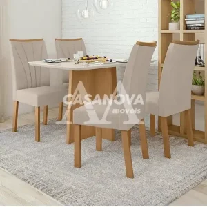 CJ MESA 4C LOPAS CELEBRARE CANT.COPO CAD APOGEU 120X80 NATURALE CREME