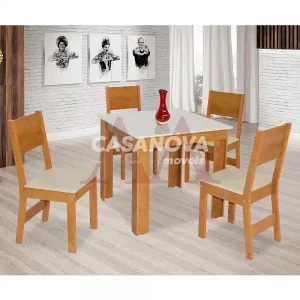 CJ MESA 4C SAO CARLOS MILENA QUADRADA 80x80 FREIJO / OFF WHITE