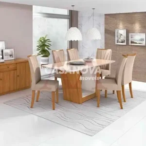 CJ MESA 6C LOPAS APOGEU CANT.COPO CAD APOGEU 170X90 NATURALE CREME AME