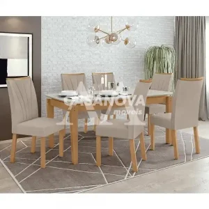 CJ MESA 6C LOPAS ARIES CANT.COPO CAD APOGEU 180X90 NATURALE CREME AMEN