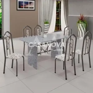 CJ MESA 6C SOMA BIANCA 140X75 RETANGULAR ARABESCO PRATA GRANITO OCRE