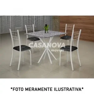 CJ MESA SOMA 4C DANY 70X70 QUADRADA RISCAS BRANCO