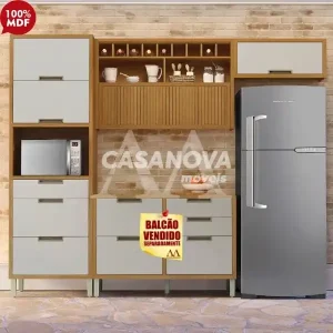 COZINHA NESHER IMPERATRIZ COMPACTA FREIJO/OFF WHITE 500784