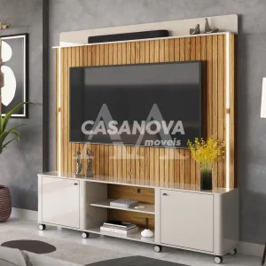 HOME LUKALIAM FLORENCA RIPADO 3D OFF WHITE PEROLIZADO/FREIJO