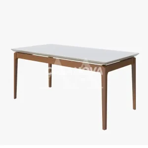 MESA IMCAL WIND 1.2 C/ VIDRO RETANGULAR OFF WHITE / NATURE