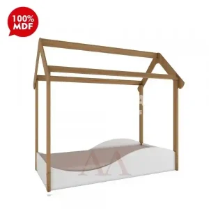 MINICAMA PEROBA MONTESSORIANA ULI BRANCO BRILHO / CARVALHO