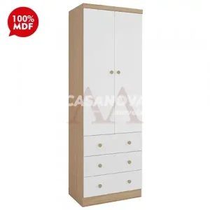 ROUPEIRO 2P. ABRIR 3G PEROBA SMIM BRANCO BRILHO / CARVALHO