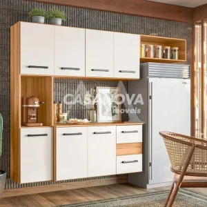 COZINHA NICIOLI COMPACTA JULIETE C/ BALCAO FREIJO/OFF WHITE