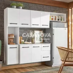 COZINHA NICIOLI COMPACTA JULIETE C/ BALCAO BRANCO / BRANCO