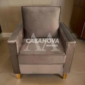 POLTRONA MALU CHANEL MARROM VELUDO