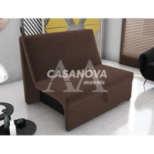 ESTOFADO CAMA MATRIX 2 LUGARES MALU SUED LIGHT MARROM ESCURO B256