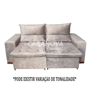 ESTOFADO BOMFLEX CHILE RETRATIL BEGE VELUDO INCA 16