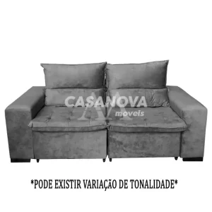 ESTOFADO BOMFLEX CHILE RETRATIL CINZA VELUDO INCA 10