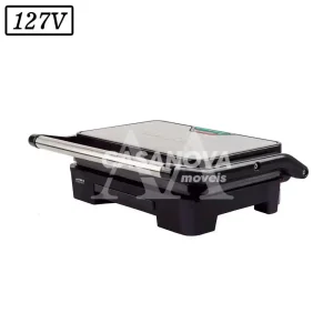 SANDUICHEIRA GRILL MALLORY ASTERIA COMPACT 900W 127V INOX/PRETA