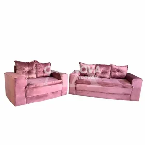 CJ ESTOFADO BOMFLEX 2/3 LUGARES HAITI ROSE VELUDO INCA 14