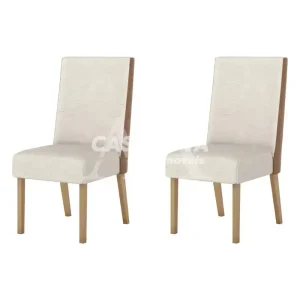 CJ 02 CADEIRAS HENN ANNE TEC/ LINHO NATURE/COURANO