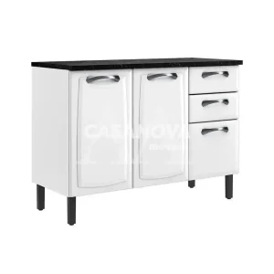 BALCAO ITATIAIA TRIPLO 3P 2G C/ TAMPO NEW PREMIUM 120CM BRANCO 1852