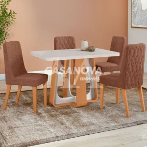 CJ MESA 4C LOPAS SINTONIA TAMPO MAXI CAD LUAR 120X80 C/VIDRO AVELA/AME