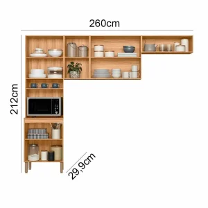 COZINHA NICIOLI COMPACTA MARIA FLOR FREIJO / VERDE