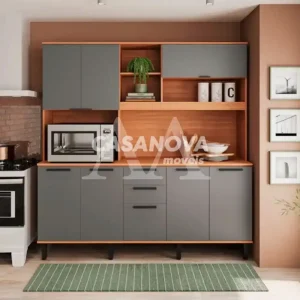 KIT TELASUL 8P C/ NICHO CASTANHA FREIJO / CINZA