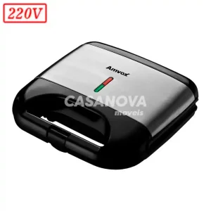SANDUICHEIRA GRILL AMVOX AMS500 750W 220V PRETA
