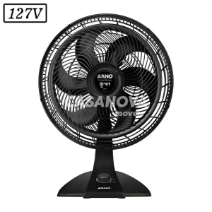 VENTILADOR ARNO VF42 TURBO FORCE 2 EM 1 40CM 6 PAS 3 VEL 127V PRETO