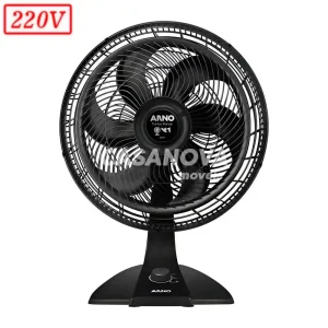 VENTILADOR ARNO VF42 TURBO FORCE 2 EM 1 40CM 6 PAS 3 VEL 220V PRETO