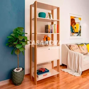 ESTANTE ARTELY MATCH OFF WHITE C/ CARVALHO