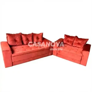 CJ ESTOFADO BOMFLEX 2/3 LUGARES HAITI CANELA VELUDO INCA 21