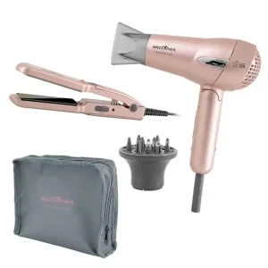 SECADOR E PRANCHA BRITANIA KIT TRAVEL ROSE GOLD BIVOLT