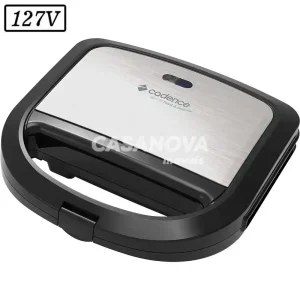 SANDUICHEIRA TOAST GRILL CADENCE SAN615 750W 127V INOX/PRETA