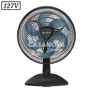 VENTILADOR CADENCE EROS TURBO VTR409 40CM 6 PAS 3 VEL 127V PRETO / AZU