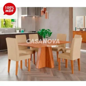 CJ MESA 6C CIMOL MAITE S/VIDRO RETANGULAR 160X80 CINAMOMO/GENGIBRE