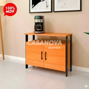 BALCAO DALLA COSTA INDUSTRIAL 2P FREIJO / PRETO