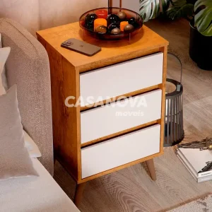 MESA DE CABECEIRA 3G EJ RETRO WOOD FREIJO / OFF WHITE