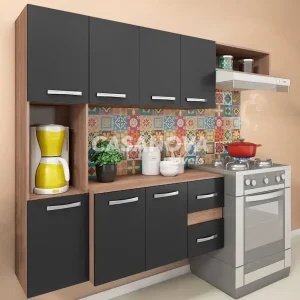 COZINHA FELLICCI COMPACTA MALI C/ BALCAO TEKA/GRAFITE