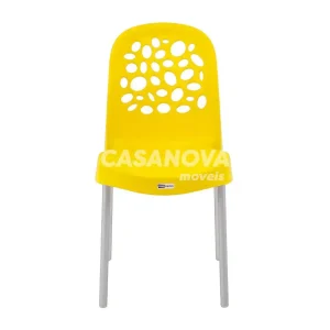 CADEIRA FORTE PLASTICO DELUXE REDONDA AMARELA