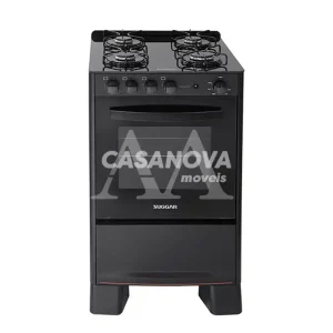 FOGAO 4B SUGGAR PISO COOK GLASS MESA VIDRO PRETO