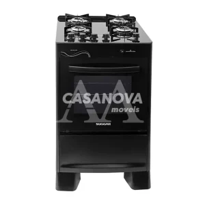 FOGAO 4B SUGGAR PISO NEO GLASS MESA VIDRO PRETO