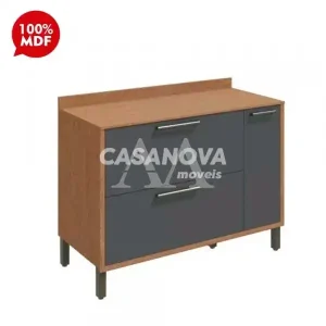 BALCAO RONIPA 2P 1G SYRAH 120CM P/ PIA CASTANHO / CHUMBO