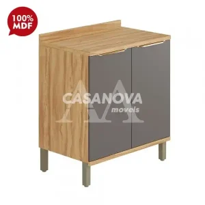 BALCAO RONIPA 2P ABRIR SAUVIGNON 80CM AMENDOA/CHUMBO