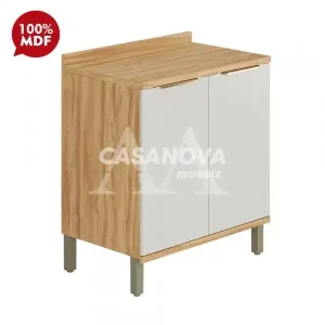 BALCAO RONIPA 2P ABRIR SAUVIGNON 80CM AMENDOA/OFF WHITE