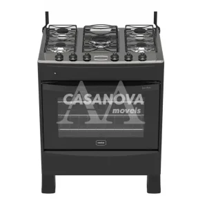 FOGAO 5B REALCE IRIS PLUS MESA INOX AUTOMATICO PRETO