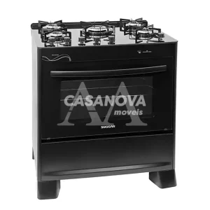 FOGAO 5B SUGGAR PISO NEO GLASS MESA VIDRO PRETO