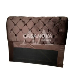CABECEIRA DE CASAL MALU ADAGIO MARROM VELUDO